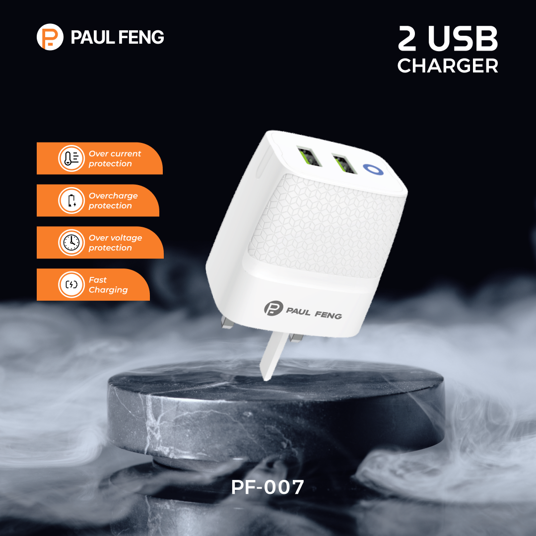 PAUL FENG 25W 2USB Charger (Micro USB Cable)